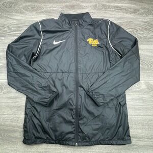 Nike Pitt Panthers Jacket Mens Large Black Windbreaker Swoosh Pittsburgh Band